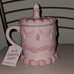 Sheffield Home Pink Cake Design Mug with Lid